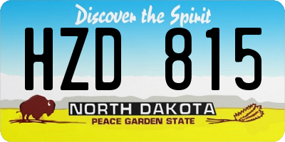 ND license plate HZD815
