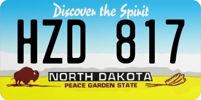 ND license plate HZD817