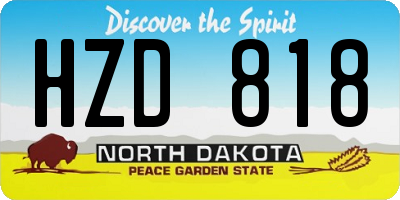 ND license plate HZD818