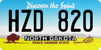ND license plate HZD820