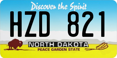 ND license plate HZD821