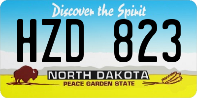 ND license plate HZD823
