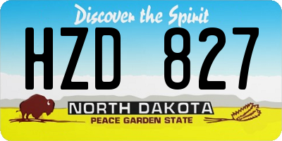 ND license plate HZD827