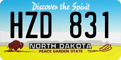 ND license plate HZD831