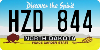 ND license plate HZD844