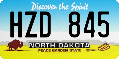 ND license plate HZD845