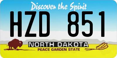 ND license plate HZD851