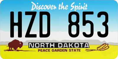 ND license plate HZD853