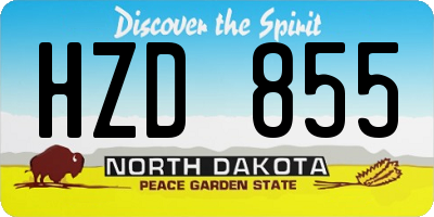 ND license plate HZD855