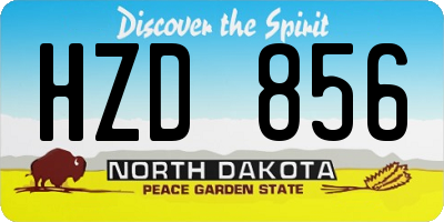 ND license plate HZD856