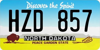 ND license plate HZD857