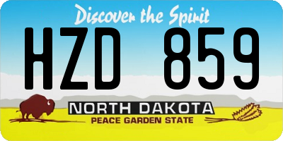ND license plate HZD859
