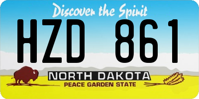 ND license plate HZD861