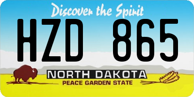 ND license plate HZD865