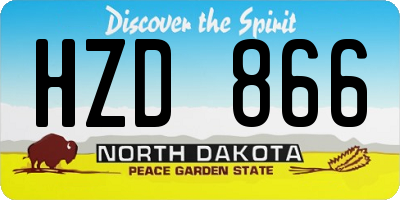 ND license plate HZD866