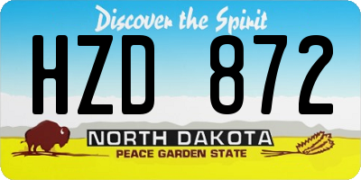 ND license plate HZD872