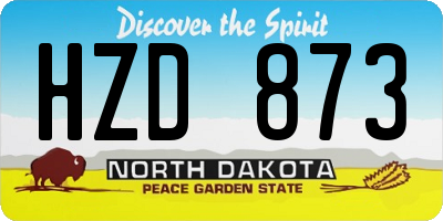 ND license plate HZD873