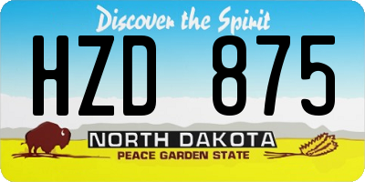 ND license plate HZD875