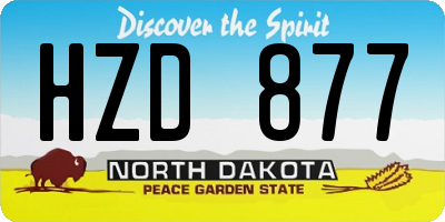 ND license plate HZD877