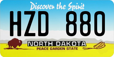 ND license plate HZD880