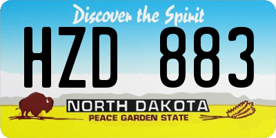 ND license plate HZD883