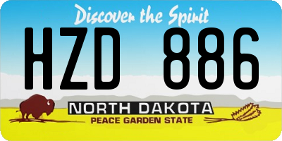 ND license plate HZD886