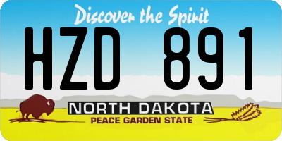 ND license plate HZD891
