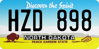 ND license plate HZD898