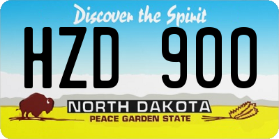 ND license plate HZD900