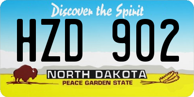 ND license plate HZD902