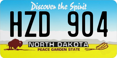 ND license plate HZD904