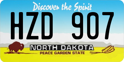 ND license plate HZD907
