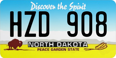 ND license plate HZD908