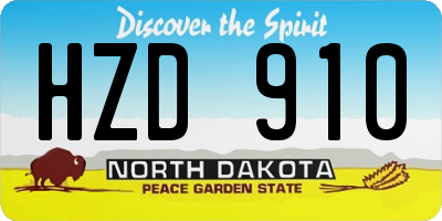 ND license plate HZD910