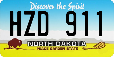 ND license plate HZD911