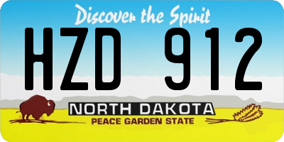 ND license plate HZD912