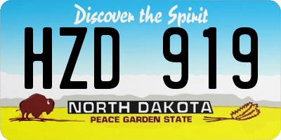 ND license plate HZD919