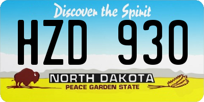 ND license plate HZD930