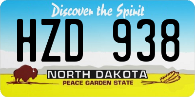 ND license plate HZD938