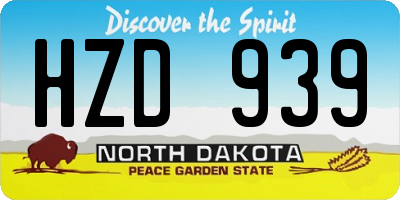 ND license plate HZD939