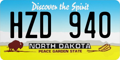 ND license plate HZD940