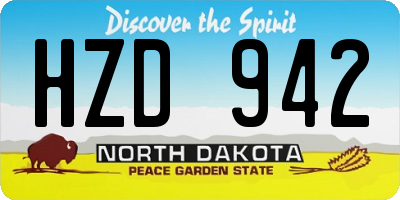 ND license plate HZD942