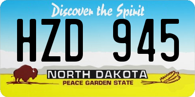 ND license plate HZD945
