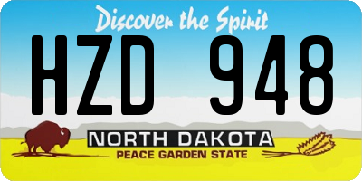 ND license plate HZD948