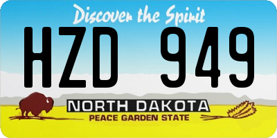 ND license plate HZD949