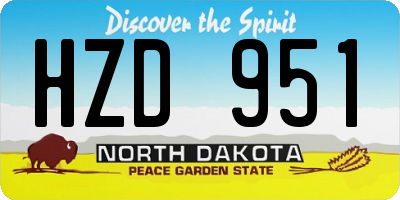ND license plate HZD951