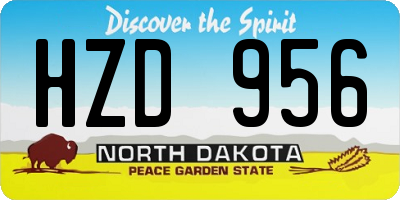 ND license plate HZD956