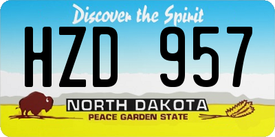 ND license plate HZD957