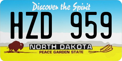 ND license plate HZD959