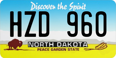 ND license plate HZD960